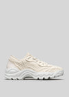 A single V5 Full Color Antique White sneaker with a chunky white sole displayed on a grey background.