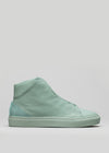 A V24 Pastel Green Floater, high-top sneaker with a textured leather surface displayed against a plain white background.
