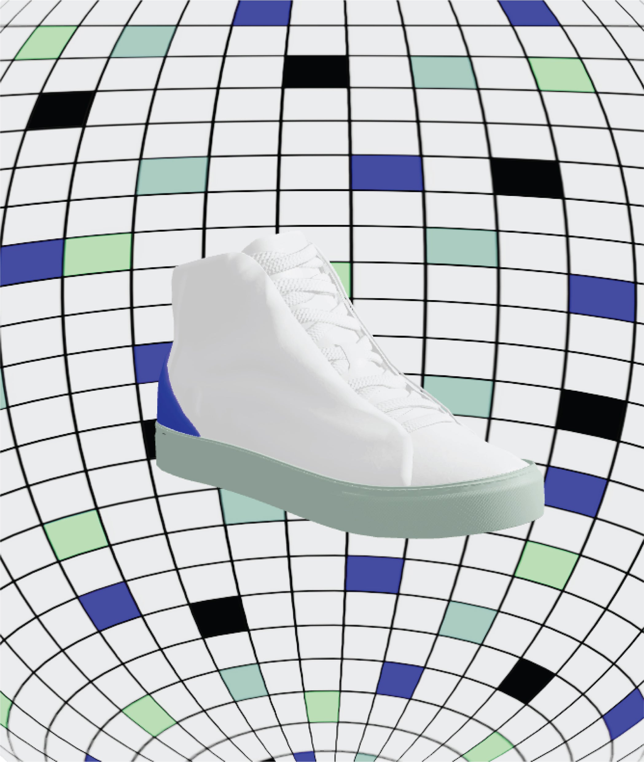 Sneaker High Top in collaborazione con NFT su Diverge'scarpe personalizzate.
