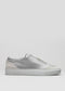 grey with gree premium leather slip-on sneakers with straps in clean design sideview