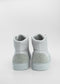 Rear view of MH0069 Grey Floater sneakers with textured design on a white background.