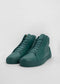 Une paire de chaussures montantes MH0065 Emerald Green Floater sneakers sur fond blanc.