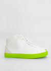 A MH0097 White Leather W/ Lime, handcrafted in Portugal from premium Italian leathers.