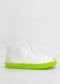 A MH0097 White Leather W/ Lime, handcrafted in Portugal from premium Italian leathers.