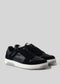 all black  futuristic with retro flair low sneaker frontview