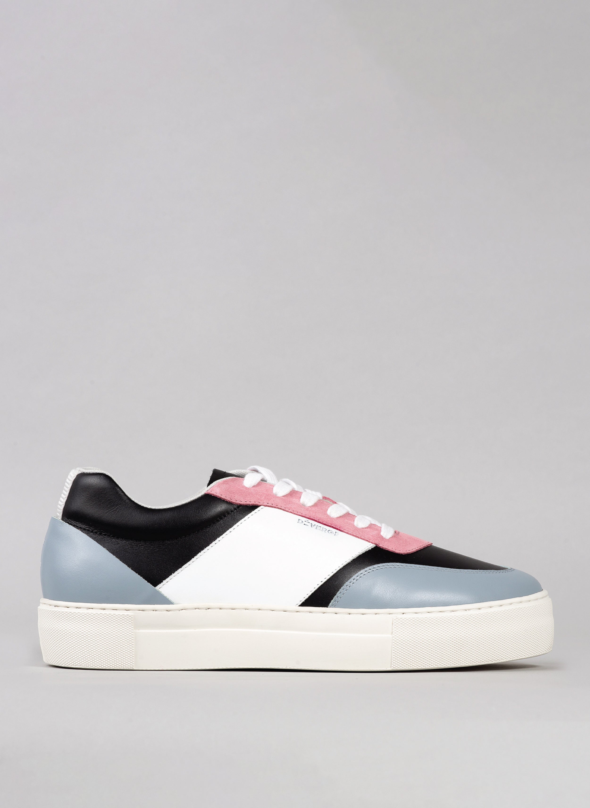artic, black and pink premium leather sneakers in contemporary design sideview