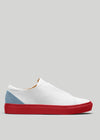 artic blau mit rotem Premium-Leder niedrig sneakers in cleanem Design Seitenansicht