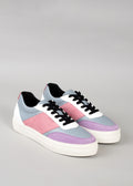 artic, lilac and pink premium leather sneakers in contemporary design frontview