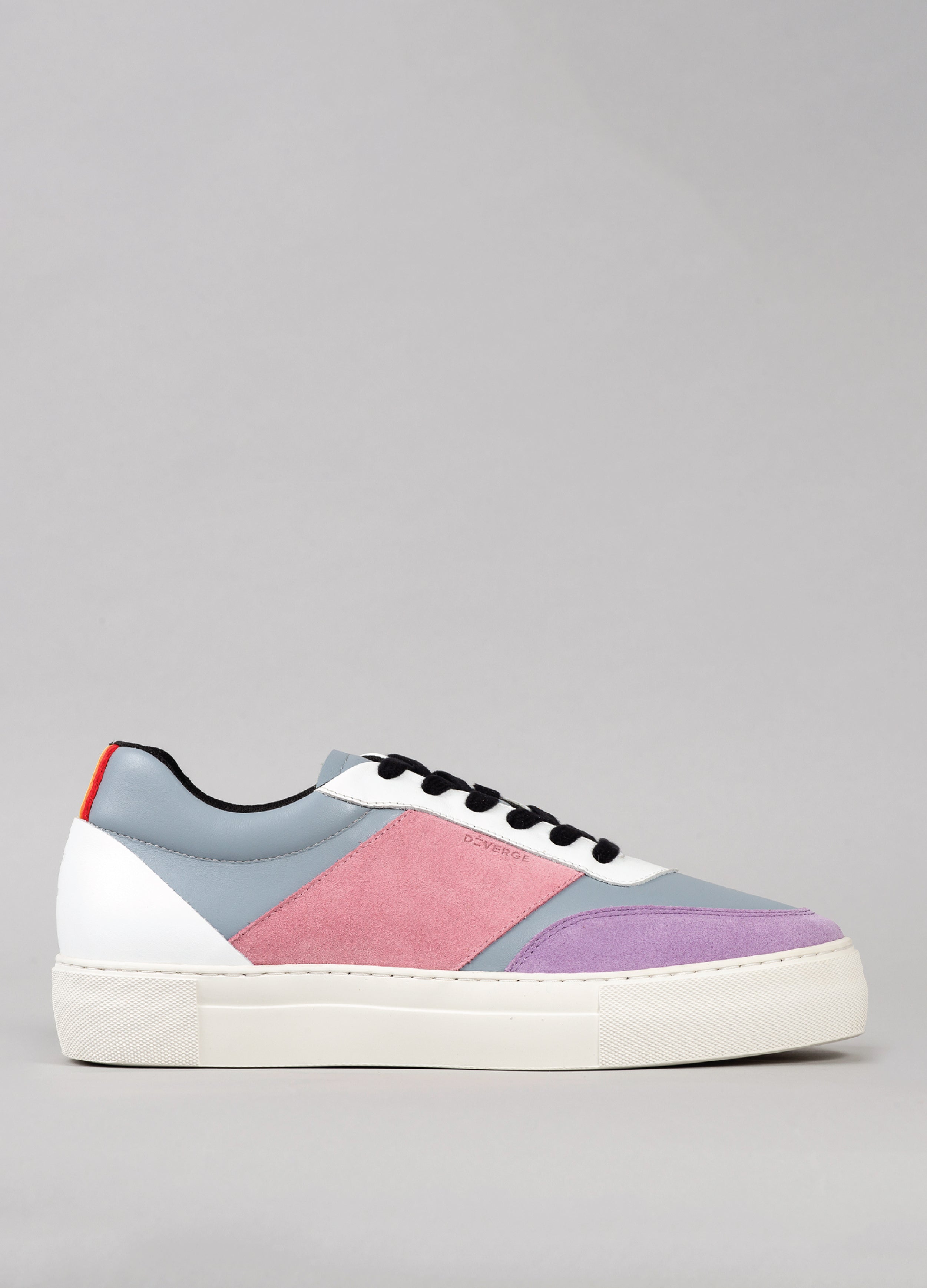 artic, lilac and pink premium leather sneakers in contemporary design sideview