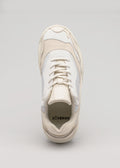 beige premium leather sneakers landscape with sophisticated silhouette topview