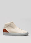 beige with caramel premium leather high sneakers in clean design sideview