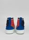 black and electric blue premium canvas multi-layered high pair of sneakers backview outlet