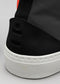 black and geranium premium canvas multi-layered high pair of sneakers backview