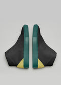 black and green premium leather high sneakers in clean design top view