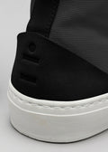 black premium canvas multi-layered high pair of sneakers backview