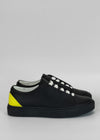 black premium leather low sneakers in clean design sideview outlet