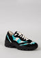 black and tie dye aqua greenpremium canvas sneakers landscape with sophisticated silhouette frontview