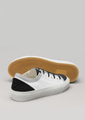 black, white & grey premium canvas multi-layered low sneakers back and soleview