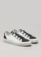 black, white & grey premium canvas multi-layered low sneakers frontview
