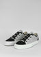 black, white & grey premium canvas multi-layered low sneakers frontview outlet