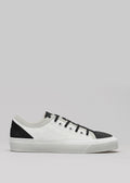 black, white & grey premium canvas multi-layered low sneakers sideview
