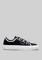 black and white premium canvas multi-layered low sneakers sideview