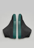 black with green premium leather high sneakers in clean design topview