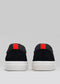 A pair of V7 Blue Floater with white soles and red pull tabs, displayed against a neutral gray background.