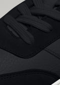 blue premium leather sneakers in contemporary design close-up materials