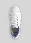 blue and white futuristic with retro flair low sneaker topview
