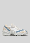 color mix blue & beige premium leather sneakers landscape with sophisticated silhouette sideview