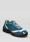 color mix blue & white premium leather sneakers landscape with sophisticated silhouette frontview