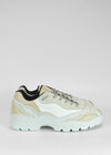 color mix bone & white premium leather sneakers landscape with sophisticated silhouette sideview