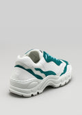 color mix emerald premium leather sneakers landscape with sophisticated silhouette backview