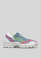 A Cotton Candy low top sneaker with pastel blue, green, and pink panels on a white background, featuring a chunky white sole.