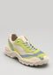 color mix lime & beige premium leather sneakers landscape with sophisticated silhouette frontview