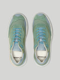 color mix mint premium leather and wool sneakers landscape with sophisticated silhouette topview
