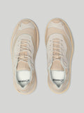 color mix pearl premium leather and wool sneakers landscape with sophisticated silhouette topview