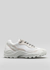 color mix white premium leather sneakers landscape with sophisticated silhouette sideview