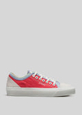 geranium and sage green premium canvas multi-layered low sneakers sideview