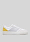 grey and yellow premium leather sneakers in contemporary design sideview