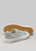 grey premium canvas multi-layered low sneakers back and soleview