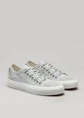 grey premium canvas multi-layered low sneakers frontview