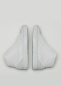 grey premium leather high sneakers in clean design topview