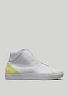 grey with lime premium leather high sneakers in clean design sideview