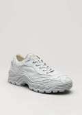 light grey premium canvas sneakers landscape with sophisticated silhouette frontview