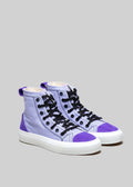 lilac premium canvas multi-layered high sneakers frontview