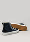 marine blue premium canvas multi-layered high sneakers back and soleview