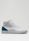 midnight sky premium leather high sneakers with lime sole in clean design sideview