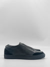 A pair of SO0056 Black Floater slip-ons, made from premium Italian leather with a seamless design, showcased against a plain white background.
